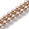 UV Plating Pearlized Glass Pearl Beads Strands GLAA-F128-01B-T15-1
