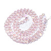 Electroplate Transparent Glass Beads Strands EGLA-Q125-001B-2
