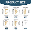10Pcs 5 Styles Brass Stud Earring Findings KK-TA0002-82-3