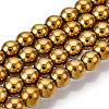 Non-magnetic Synthetic Hematite Beads Strands G-S096-4mm-2-1