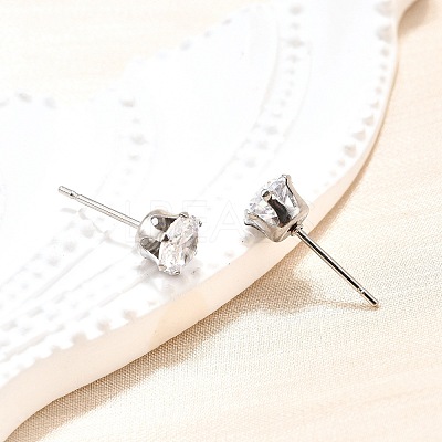 Cubic Zirconia Ear Studs STAS-E051-3D-1