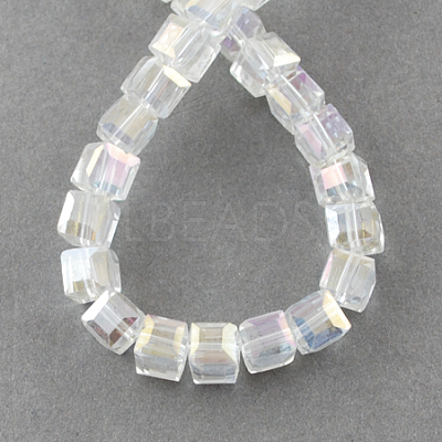 Electroplate Glass Beads Strands EGLA-R030-6x6mm-20-1