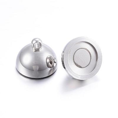 Tarnish Resistant 304 Stainless Steel Magnetic Clasps with Loops STAS-F108-05P-1
