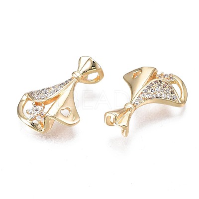 Brass Micro Pave Clear Cubic Zirconia Pendants KK-N232-239-1