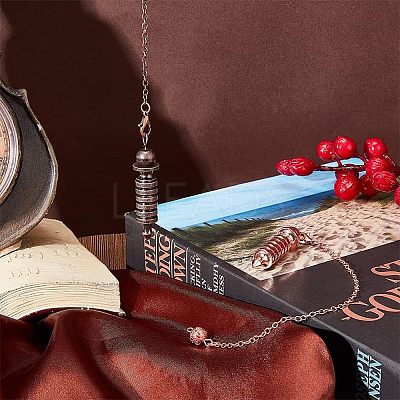 2Pcs 2 Colors Brass Coil Dowsing Pendulums KK-NB0002-80-1