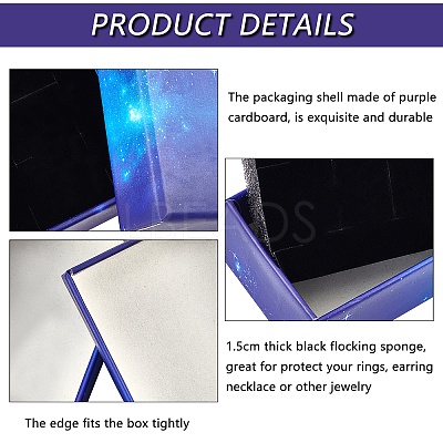 Starry Sky Pattern Cardboard Jewelry Boxes CBOX-BC0001-40D-1