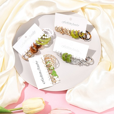 5 Sets 5 Colors Alloy Hoop Earring Sets EJEW-FS0001-23A-1