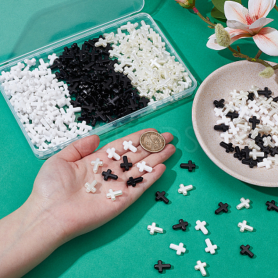 360Pcs 3 Colors Opaque Acrylic Beads SACR-NB0001-19-1