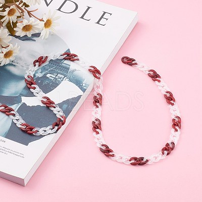Handmade Acrylic Curb Chains AJEW-JB00943-02-1