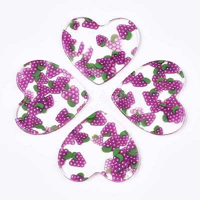 Autumn Theme Transparent Clear Cellulose Acetate(Resin) Pendants KY-T040-56C-1