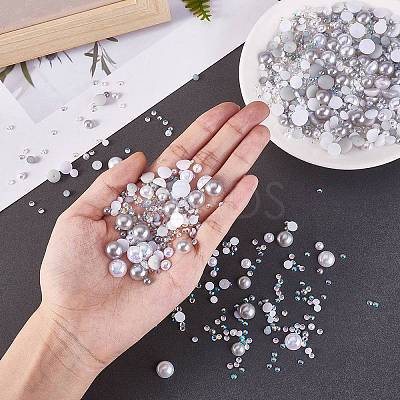 60g Resin patch multi size mixed pearl patch DIY jewelry accessories(2 bags) JX586E-1