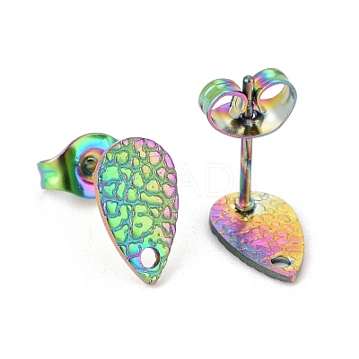Ion Plating(IP) 304 Stainless Steel Stud Earring Findings STAS-O119-29MC-1