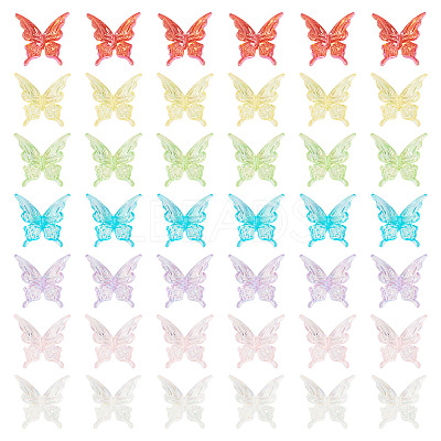 70Pcs 7 Colors Transparent Acrylic Beads OACR-TA0003-44-1