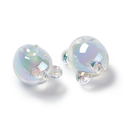 UV Plating Rainbow Iridescent Acrylic Beads X1-OACR-H015-11A-1