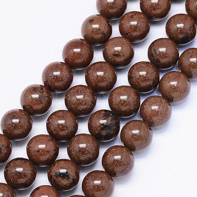 Natural Mahogany Obsidian Bead Strands X-G-F425-01-1