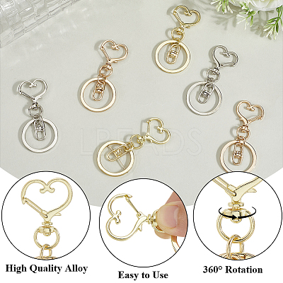 18Pcs Alloy Swivel Keychain Clasps KEYC-SP0001-48B-G-1