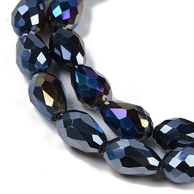 Opaque Solid Color Electroplate Glass Beads Strands EGLA-N013-P6mm-B01-1
