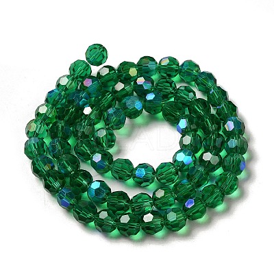Electroplate Transparent Glass Beads Strands EGLA-A035-T8mm-L18-1