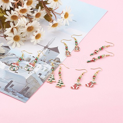 Brass Dangle Earrings EJEW-JE04511-S-1