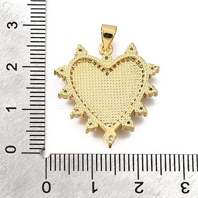Brass Micro Pave Cubic Zirconia Shell Pendants KK-D328-27G-C-1