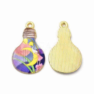 Alloy Printed Pendants PALLOY-D581-02G-1