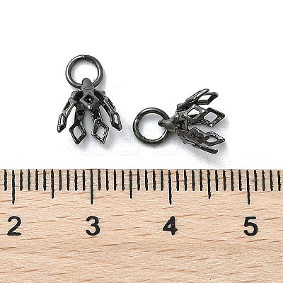 Flower Rack Plating Brass Filigree Bead Cap Bails KK-L102-27B-1