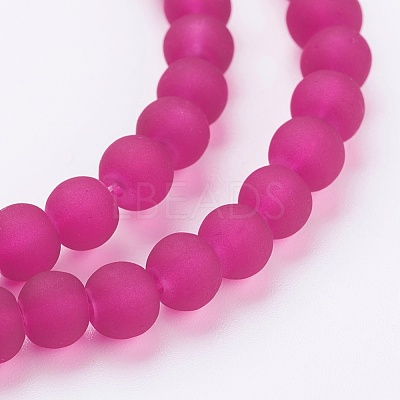 Baking Paint Transparent Glass Bead Strands GLAA-S031-6mm-39-1