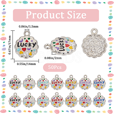50Pcs Alloy Enamel Pendants ENAM-SC0007-75-1