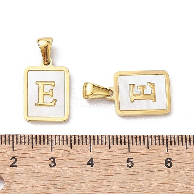 Ion Plating(IP) 304 Stainless Steel Pave Shell Pendants X-STAS-G327-01G-E-1