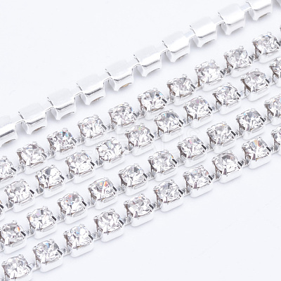 Brass Rhinestone Strass Chains CHC-T003-SS6-01S-1