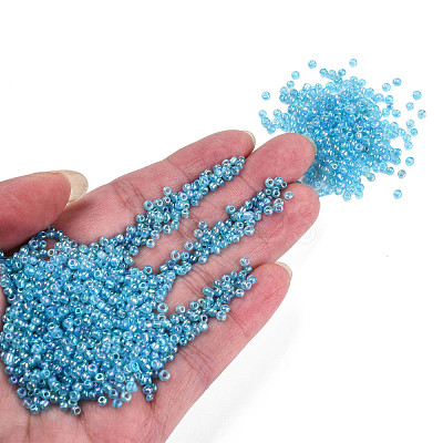 Round Transparent Colors Rainbow Glass Seed Beads X-SEED-A007-2mm-163-1