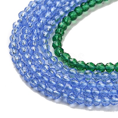 Transparent Gradient Color Glass Beads Strands GLAA-H021-01A-41-1