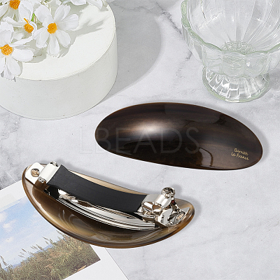 2Pcs 2 Colors Resin and Iron Hair Barrettes PHAR-GO0001-07A-1