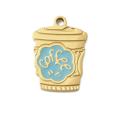 304 Stainless Steel Enamel Pendants STAS-I336-01G-02-1