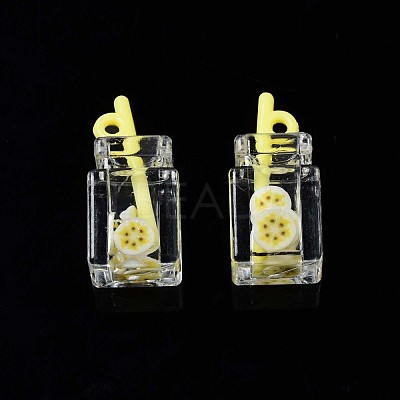 Imitation Drink Resin Pendants CRES-S359-32-1