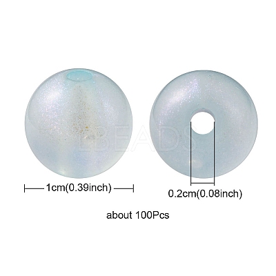 Rainbow Iridescent Plating Acrylic Beads MACR-YW0002-19C-1