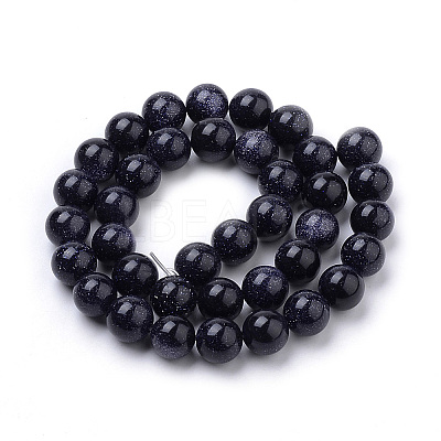 Synthetic Blue Goldstone Beads Strands X-G-S259-41-6mm-1