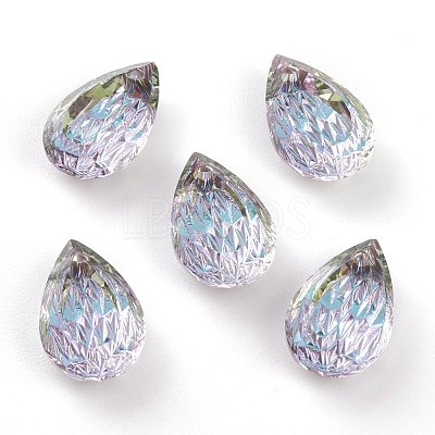 Embossed Glass Rhinestone Pendants GLAA-J101-05A-001VL-1