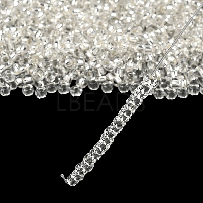 8/0 Transparent Glass Round Seed Beads SEED-J010-F8-21-1