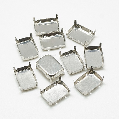 Non-Tarnish 201 Stainless Steel Sew on Prong Settings STAS-T032-05-13x18mm-1
