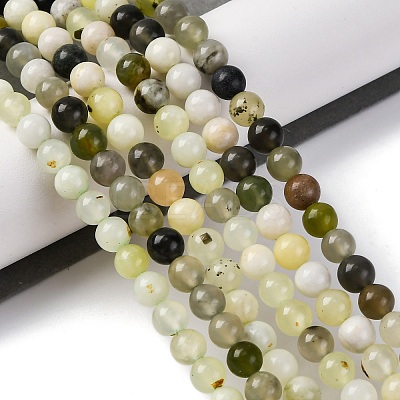 Natural New Jade Beads Strands G-F591-16-6MM-1