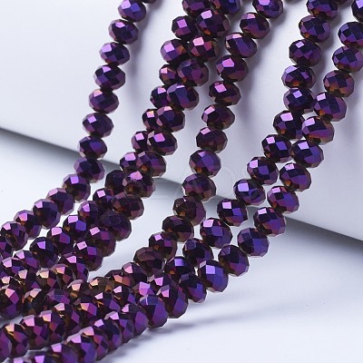Electroplate Transparent Glass Beads Strands EGLA-A034-T8mm-UA06-1