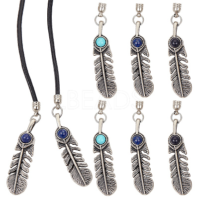 3 Pairs 3 Styles Natural & Synthetic Gemstone with Alloy Cord Ends FIND-GF0008-97-1