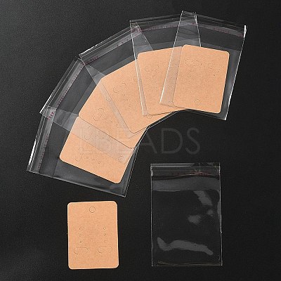 50Pcs Rectangle Blank Paper Earring Display Cards EDIS-YW0001-02-1