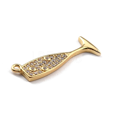 Brass Micro Pave Clear Cubic Zirconia Pendants KK-M222-08G-1