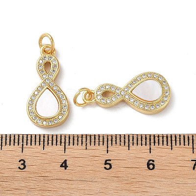 Brass Micro Pave Cubic Zirconia Pendants KK-B083-01G-1