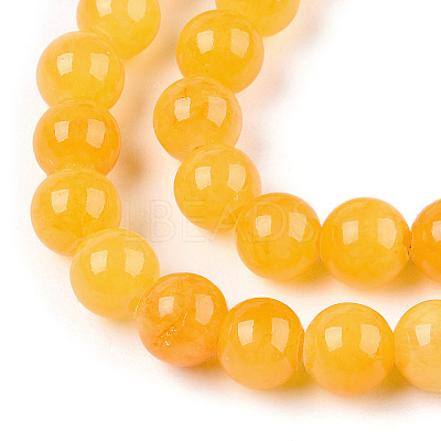 Natural Dyed Yellow Jade Gemstone Bead Strands G-R271-6mm-Y08-1