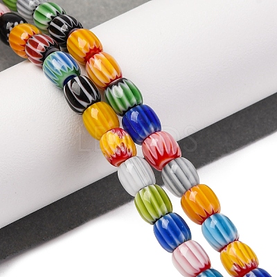 Handmade Lampwork Chevron Beads Strands X-LAMP-K041-01A-03-1
