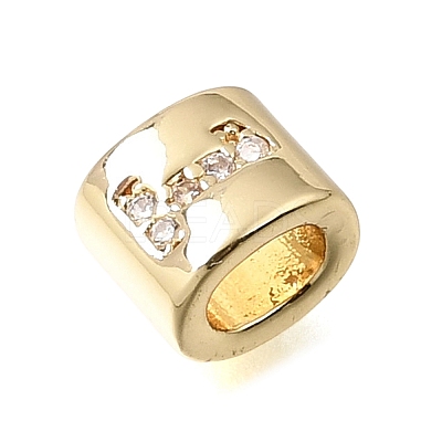 Brass Micro Pave Clear Cubic Zirconia Beads CU-CBAA19F-01G-B-1