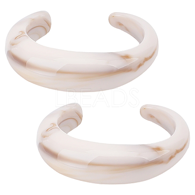 Opaque Acrylic Cuff Bangles for Women BJEW-WH0032-028B-1
